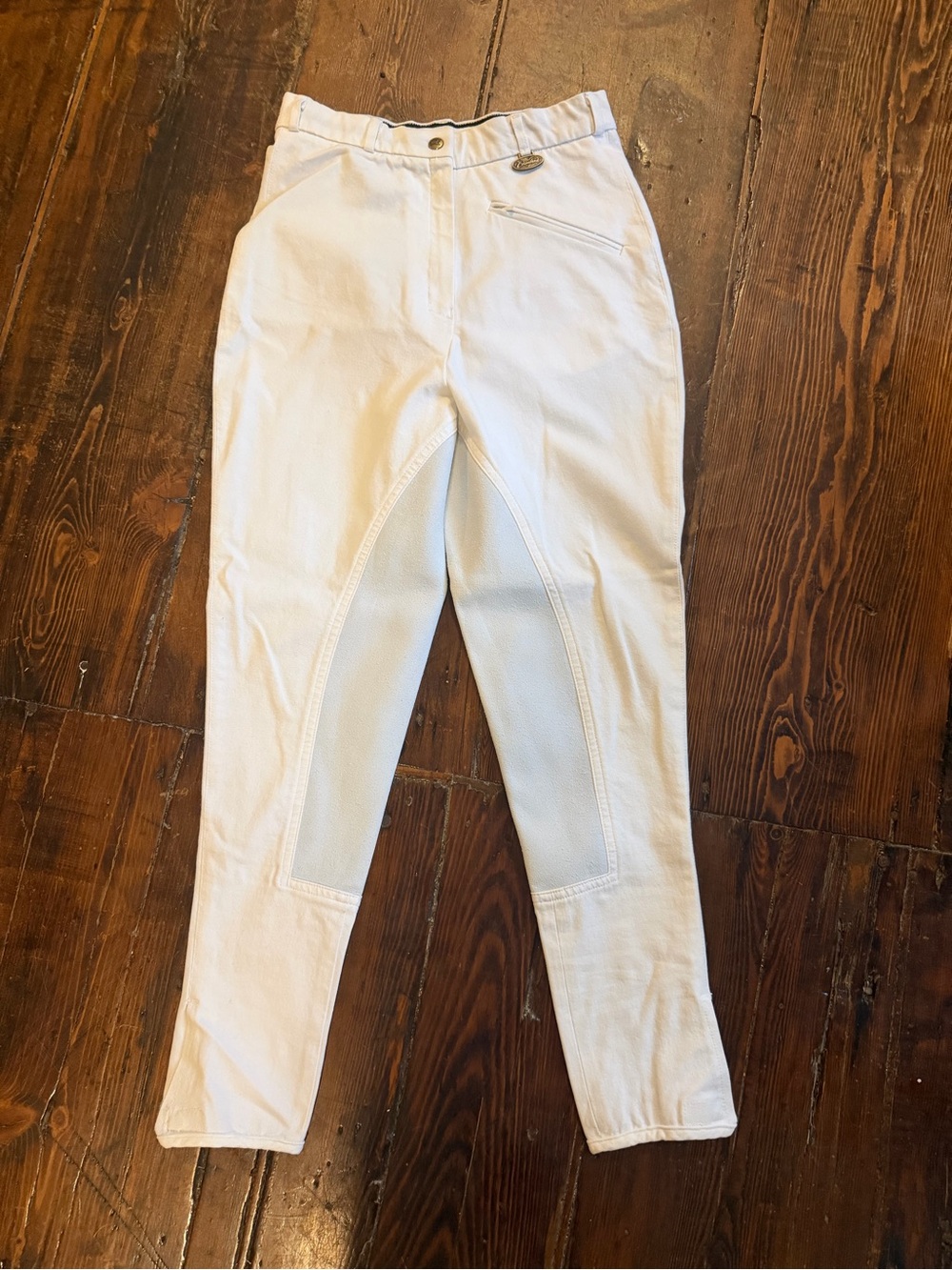 CAMBRAI Women's  White Full Seat Riding Breeches Pants Sz 26L Knee Patch